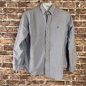 Ralph Lauren Classic Fit Striped Button Down Shirt Men's XL Blue White Polo